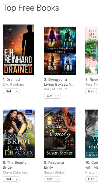 The Beauty Bride by Claire Delacroix at #5 in romance and #8 overall free in the iBookstore on May 15