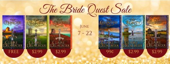 June 2019 sale on the Bride Quest series of medieval romances by Claire Delacroix