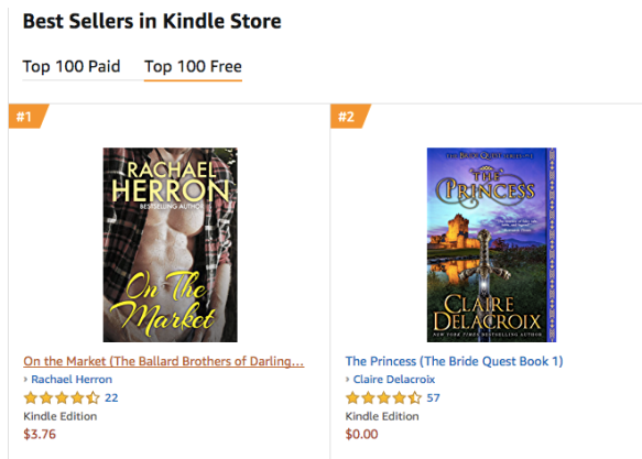 The Princess, book 1 of the Bride Quest series of medieval romances by Claire Delacroix at #1 in medieval romance and #2 overall free in the Kindle store on June 17, 2019