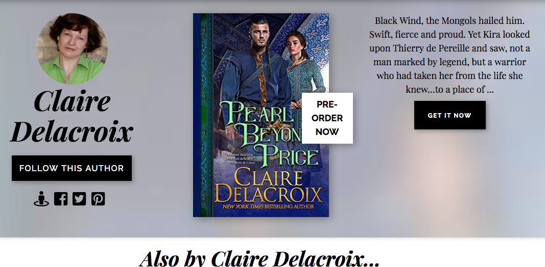 Books2Read page for Claire Delacroix, author of medieval romances and fantasy romances