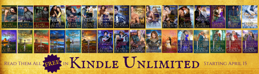 Claire Delacroix's medieval romances going into Kindle Unlimited April 2020