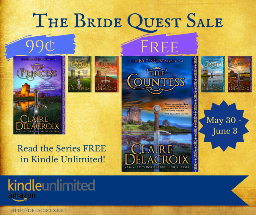 The Bride Quest series of medieval romances by Claire Delacroix on sale May 30 2020