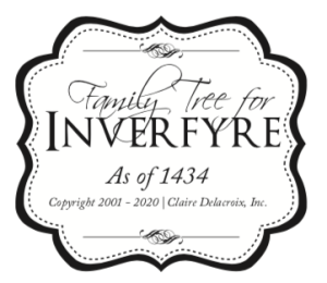 Family Tree for Inverfyre, part of Claire Delacroix's fictional medieval Scottish realm of Ravensmuir