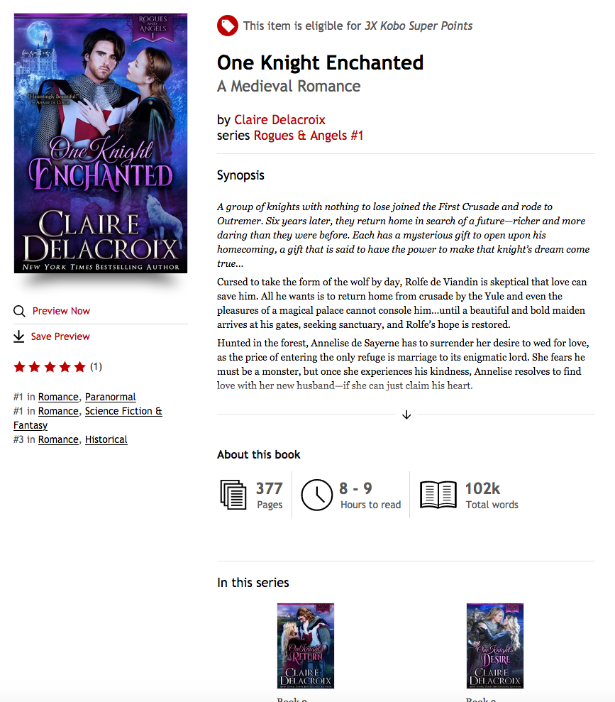 One Knight's Desire and the Rogues & Angels series by Claire Delacroix at Kobo
