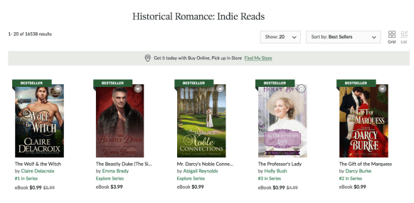 The Wolf & the Witch at #1 on the historical romance Indie bestseller list at Nook on December 28, 2022
