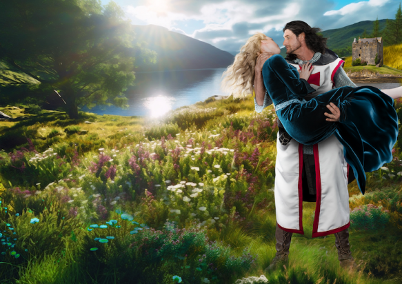 new cover illustration for The Beauty, book five of the Bride Quest series of medieval romances by Claire Delacroix