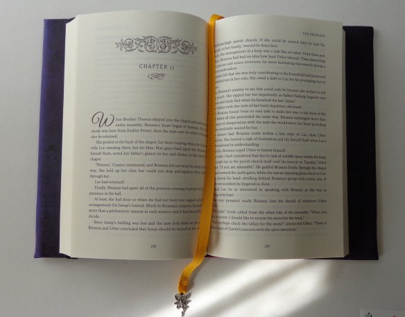 fabric book jacket for the new hardcover edition of The Princess, a Kickstarter reward made by Deborah Cooke