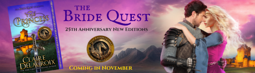 new print editions of The Bride Quest series of medieval romances by Claire Delacroix coming in November 2023