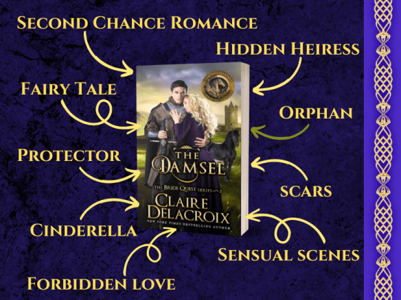 tropes for The Damsel, book two of the Bride Quest series of medieval romances by Claire Delacroix