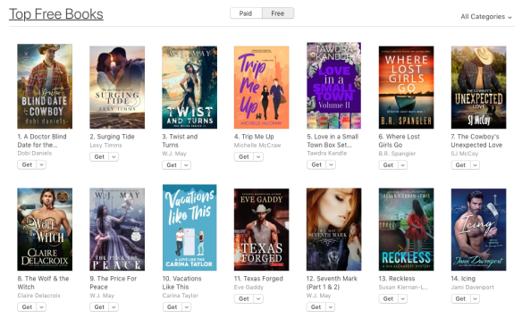 The Wolf & the Witch by Claire Delacroix at #8 overall free in the Apple US store on August 29, 2023