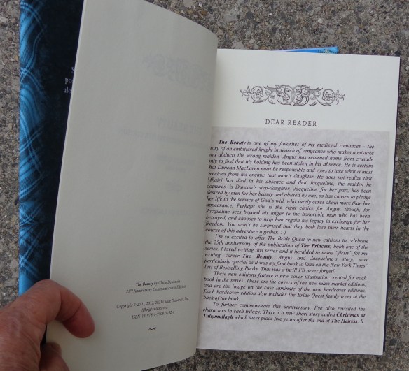 The Beauty new 25th anniversary Bride Quest commemorative edition, with inserted reader letter