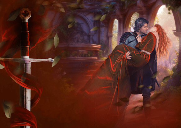 case laminate illustration for special hardcover edition of The Dragon & the Damsel by Claire Delacroix