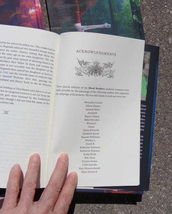 Blood Brothers series of medieval romances by Claire Delacroix - special hardcover editions with acknowledgements