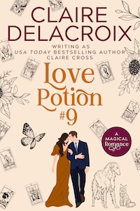 Love Potion #9, a time travel romance by Claire Delacroix writing as Claire Cross, new cover
