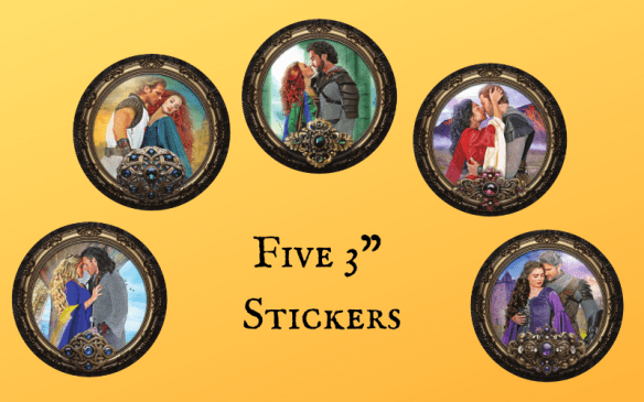 five stickers of the Champions covers